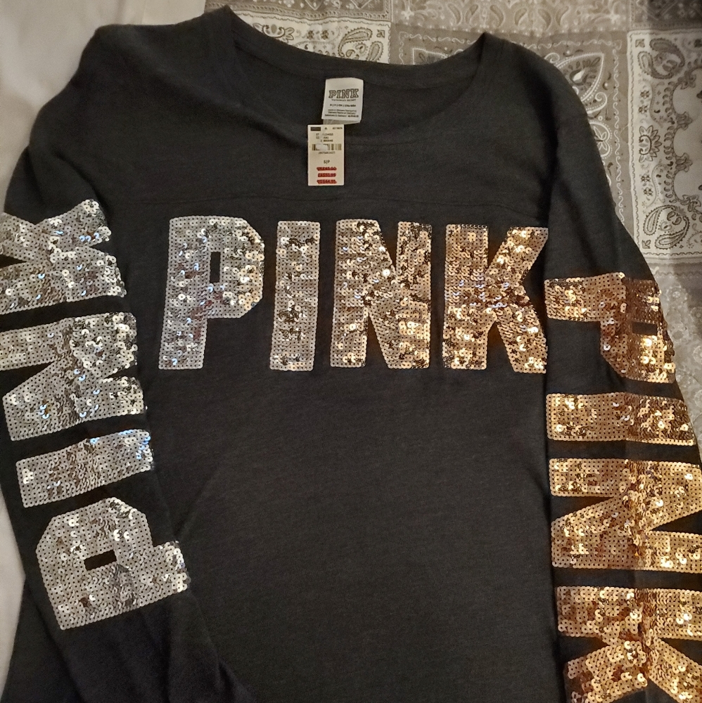 VS/PINK Long Sleeve Campus Tee
